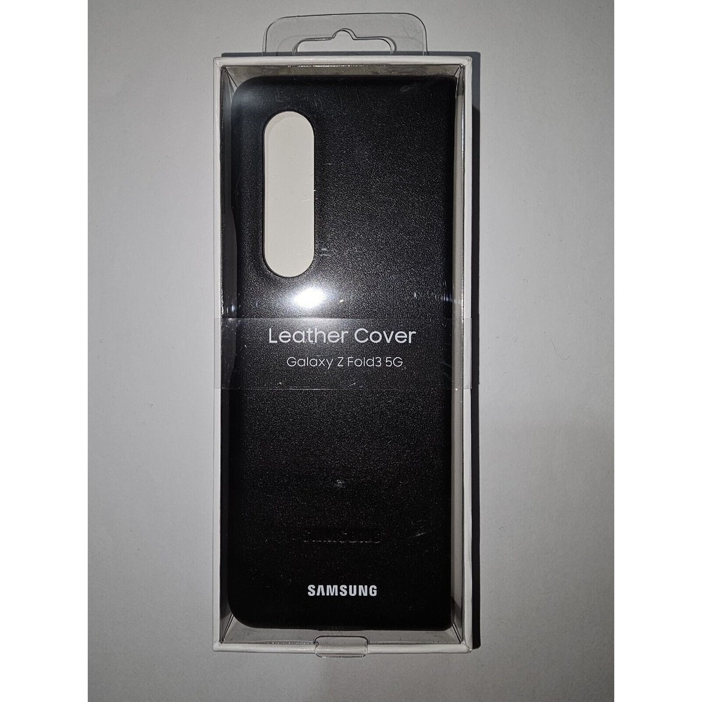 Samsung Galaxy Z Fold3 Leather Case for Samsung Galaxy Z Fold 3 5G - Black NEW